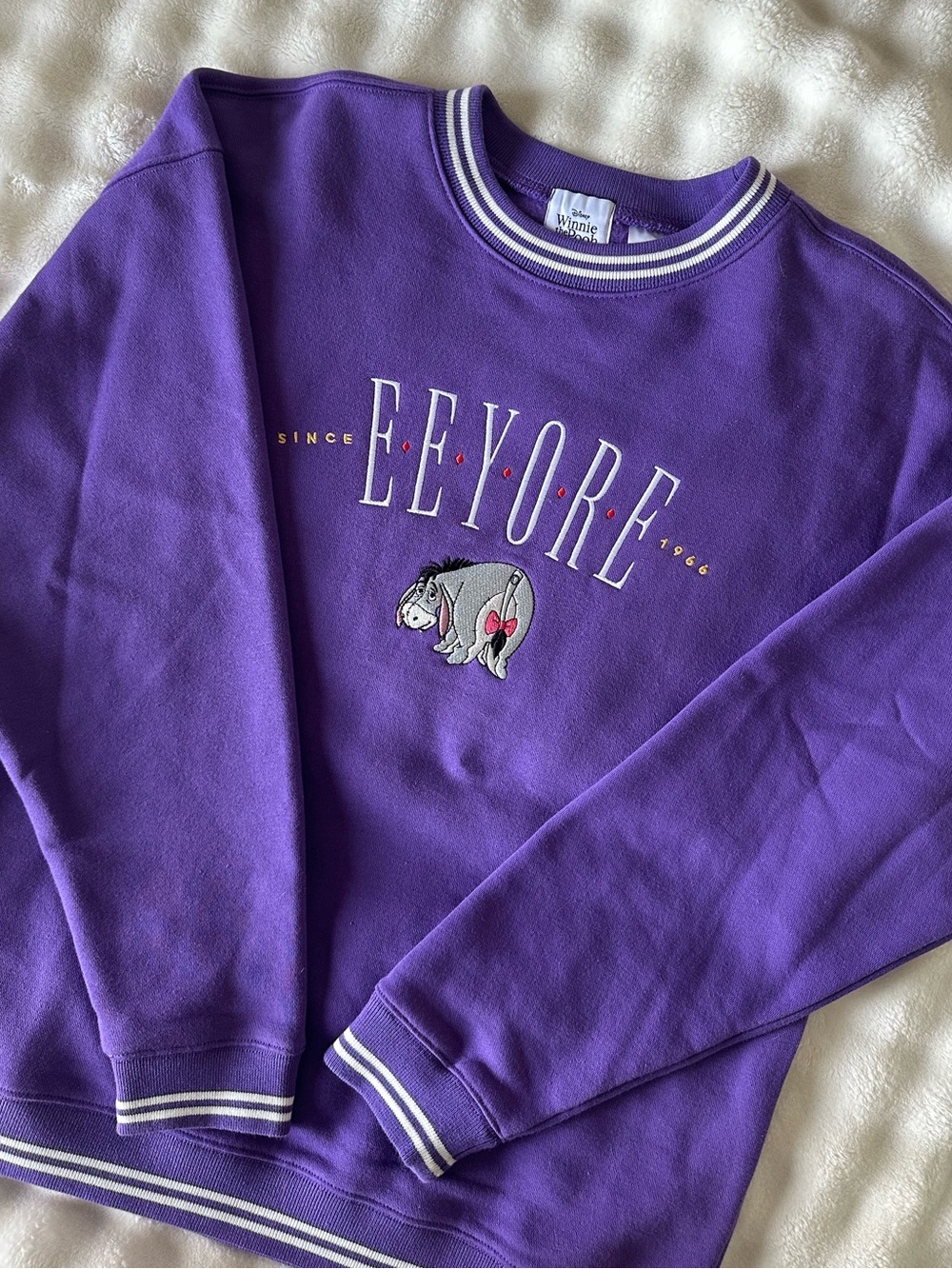 ☔️Vintage Unisex Disney Winnie the Pooh Eeyore Graphic Embroidered Crewneck